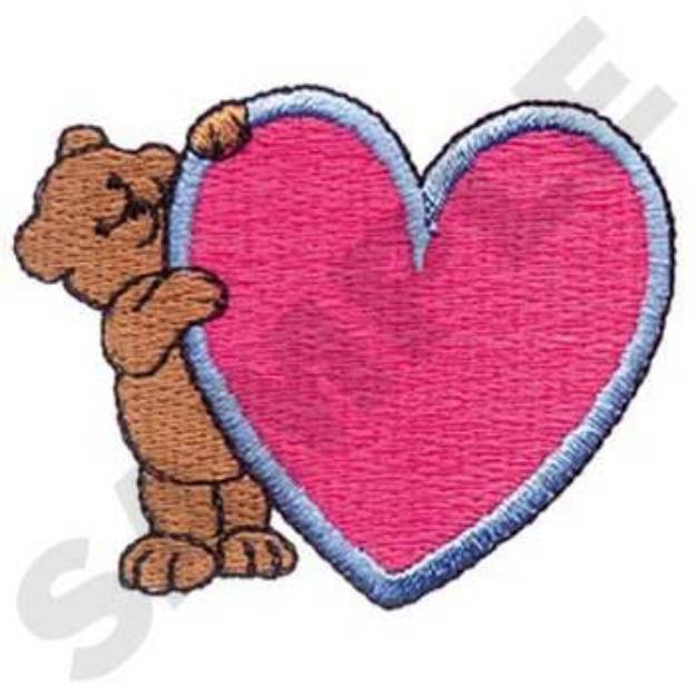 Picture of Bear With Heart Machine Embroidery Design