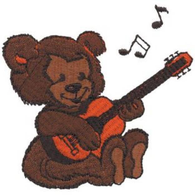 Picture of Guitar Teddy Machine Embroidery Design