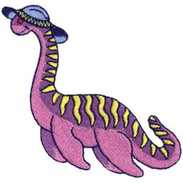 Picture of Dinosaur With Hat Machine Embroidery Design