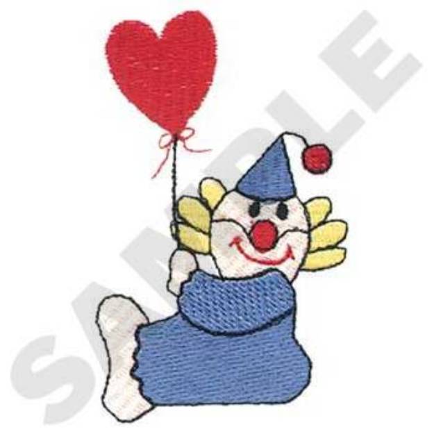 Picture of Clown With Balloon Machine Embroidery Design