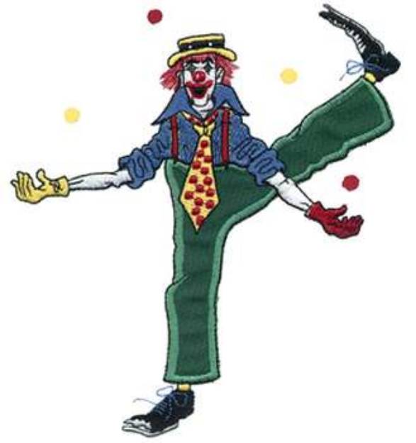 Picture of Clown Juggling Applique Machine Embroidery Design