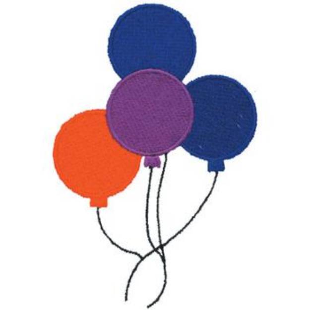 Picture of Four Balloons Machine Embroidery Design