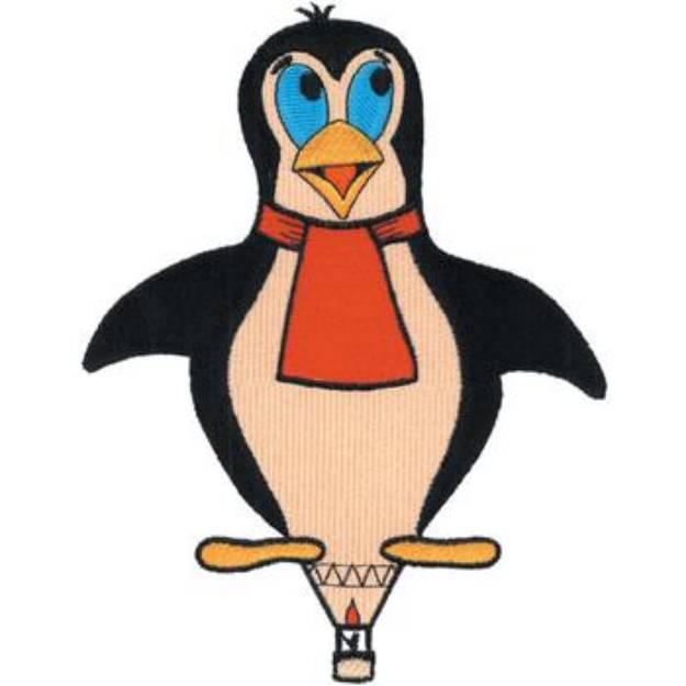 Picture of Penguin Hot Air Balloon Machine Embroidery Design