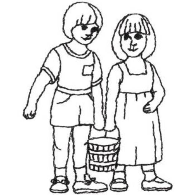 Picture of Jack And Jill Outline Machine Embroidery Design