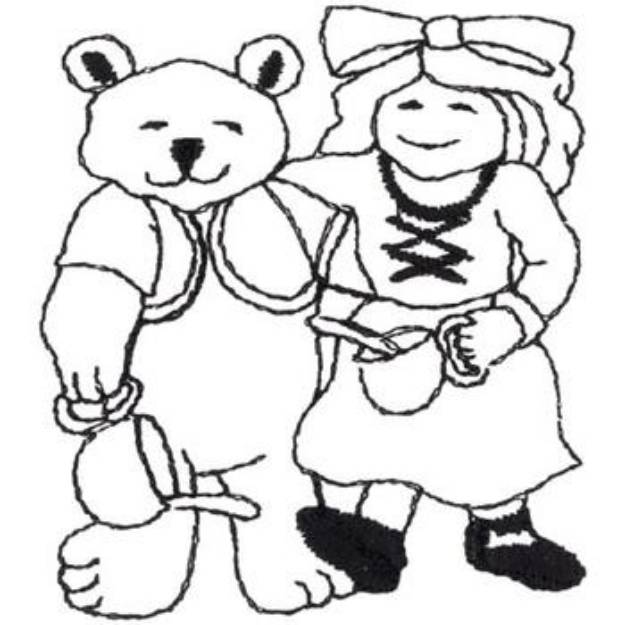 Picture of Goldilocks Bear Outline Machine Embroidery Design