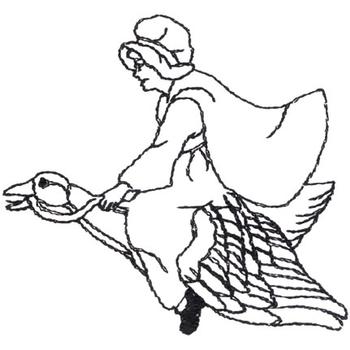 Mother Goose Outline Machine Embroidery Design