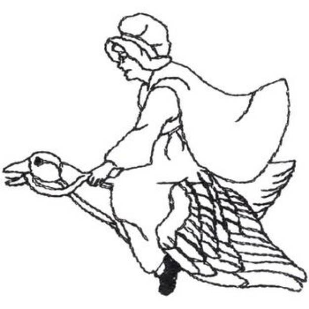 Picture of Mother Goose Outline Machine Embroidery Design