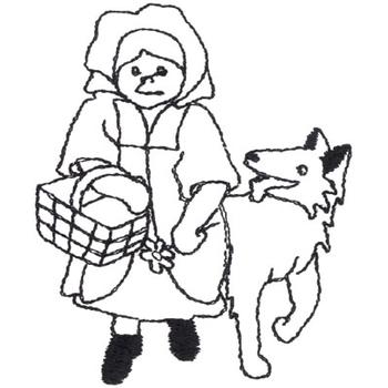 Red Riding Hood Outline Machine Embroidery Design