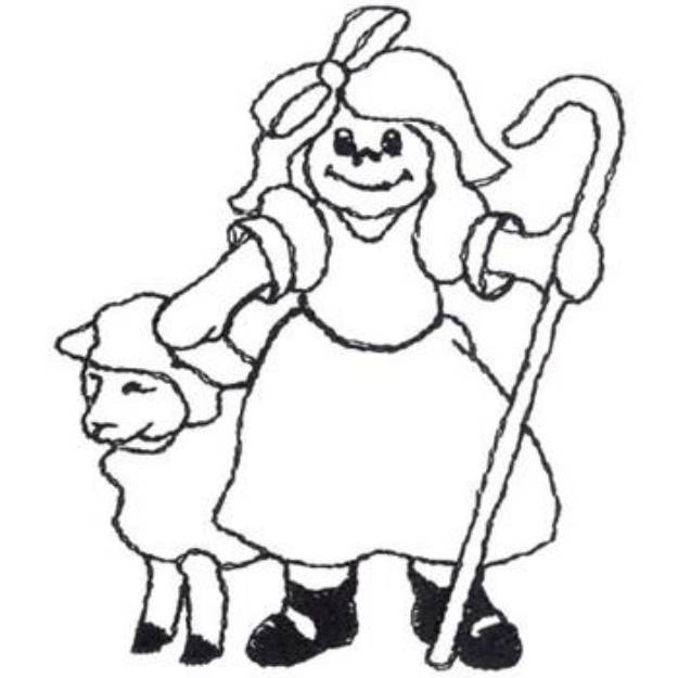 Picture of Little Bo Peep Outline Machine Embroidery Design