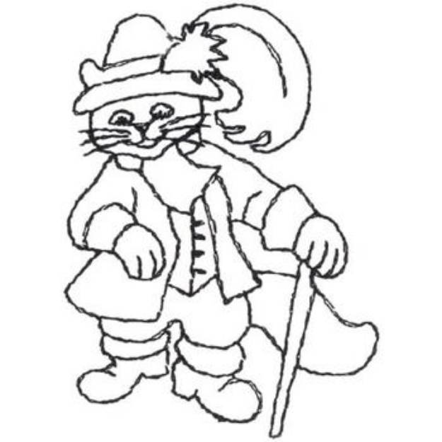 Picture of Puss N Boots Outline Machine Embroidery Design