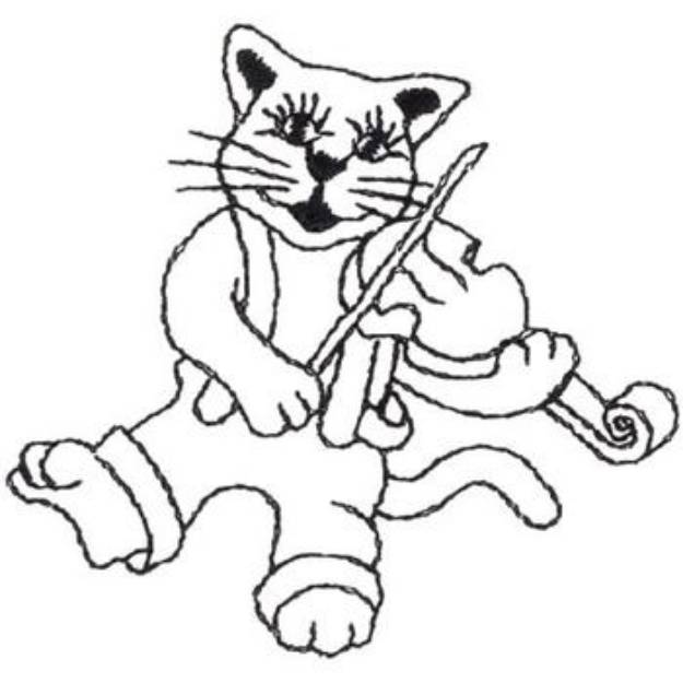Picture of Cat And Fiddle Outline Machine Embroidery Design