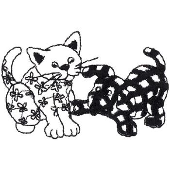 Cat And Dog Outline Machine Embroidery Design