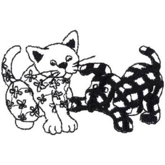 Picture of Cat And Dog Outline Machine Embroidery Design