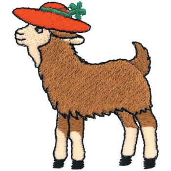 Goat With Hat Machine Embroidery Design
