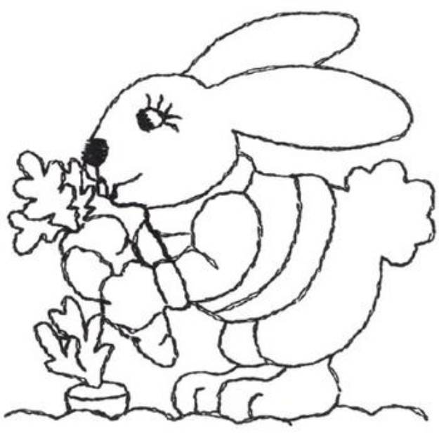 Picture of Peter Cottontail Outline Machine Embroidery Design