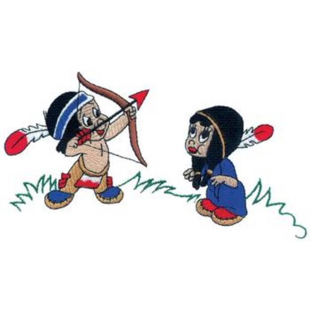 Picture of Little Indian Couple Machine Embroidery Design