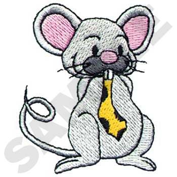 Mouse With Tie Machine Embroidery Design