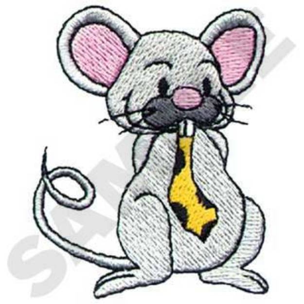 Picture of Mouse With Tie Machine Embroidery Design