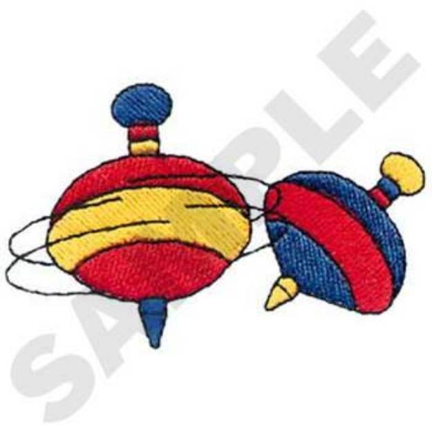 Picture of Childrens Toy Tops Machine Embroidery Design