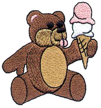 Ice Cream Bear Machine Embroidery Design