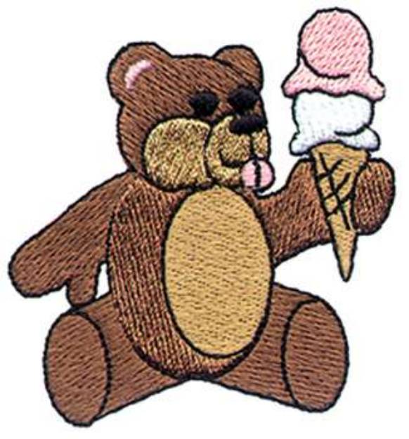 Picture of Ice Cream Bear Machine Embroidery Design