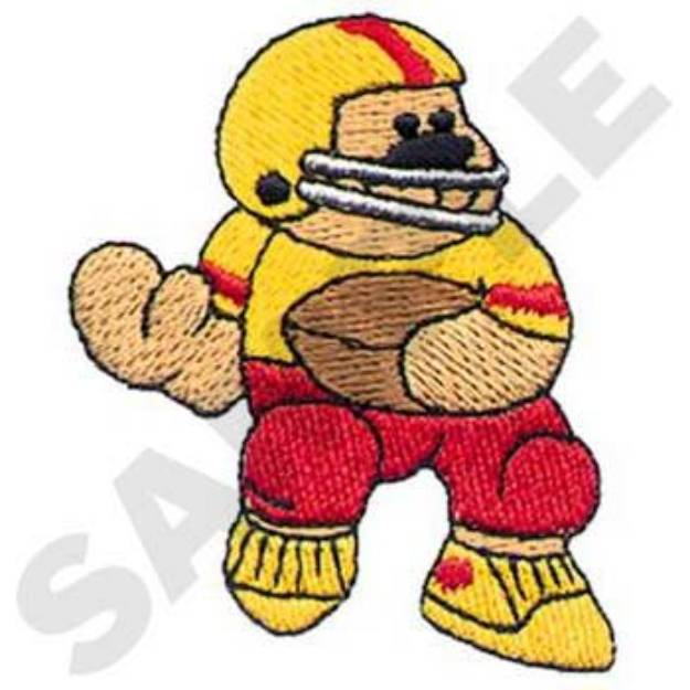 Picture of Football Bear Machine Embroidery Design