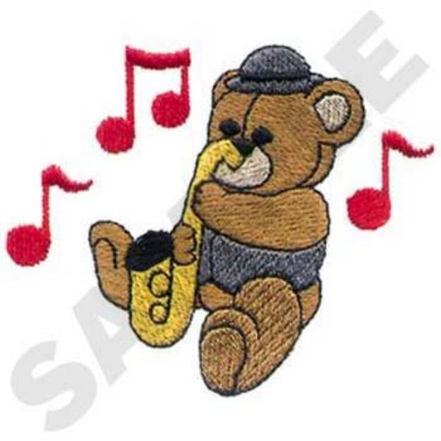 Picture of Sax Bear Machine Embroidery Design