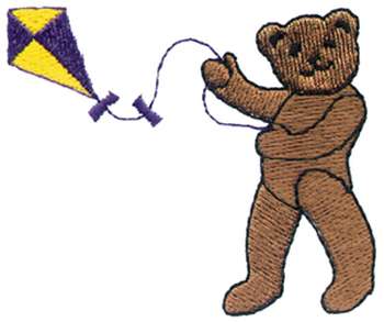 Bear With Kite Machine Embroidery Design