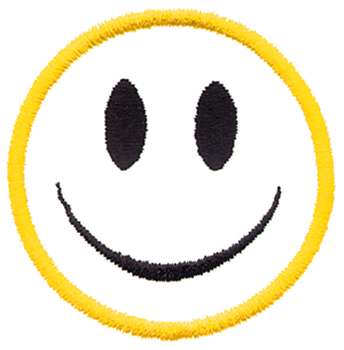 Smiley Face Outline Machine Embroidery Design