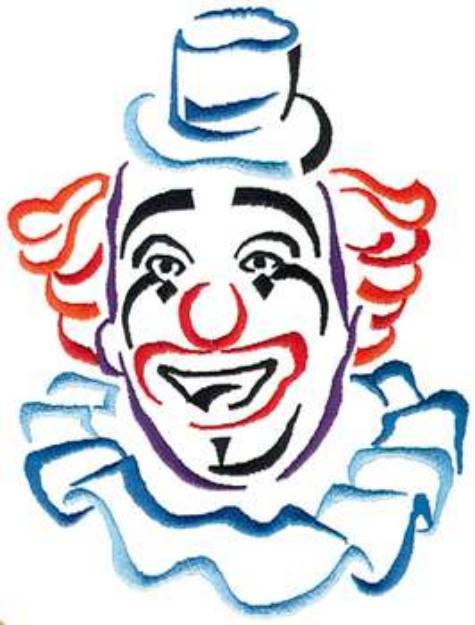 Picture of Clown Face Outline Machine Embroidery Design