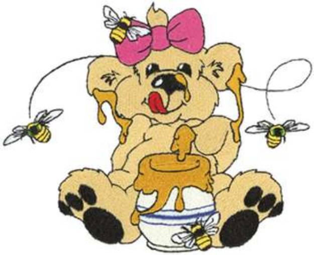 Picture of Honey Pot Bear Machine Embroidery Design