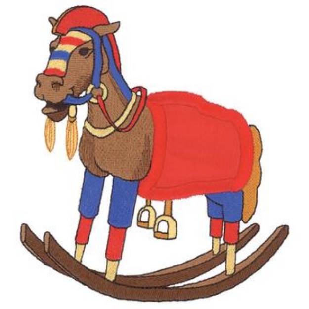 Picture of Rocking Horse Applique Machine Embroidery Design