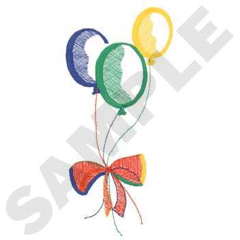 Balloon Outline Machine Embroidery Design