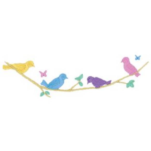 Picture of Birds On Branch Machine Embroidery Design
