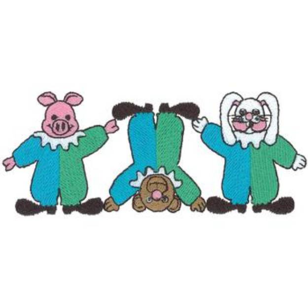 Picture of Clown Animals Machine Embroidery Design