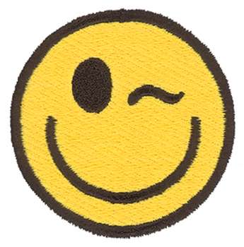 Winking Smiley Face Machine Embroidery Design