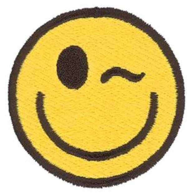 Picture of Winking Smiley Face Machine Embroidery Design