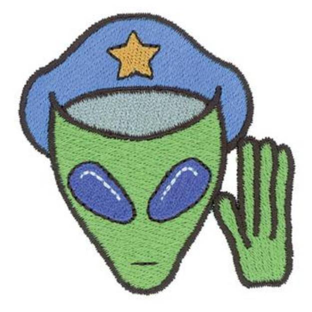 Picture of Policeman Alien Machine Embroidery Design