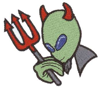 Devil Alien Machine Embroidery Design
