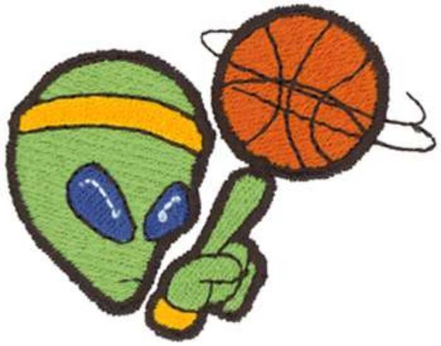 Picture of Alien Basketball Machine Embroidery Design