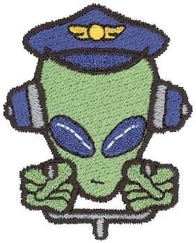 Alien Pilot Machine Embroidery Design