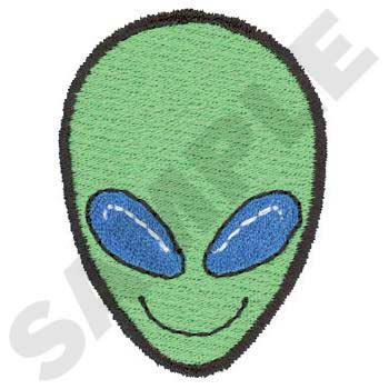 Smiley Face Alien Machine Embroidery Design