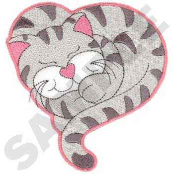 Kitty Heart Machine Embroidery Design