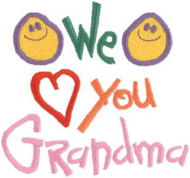 Picture of We Love You Grandma Machine Embroidery Design