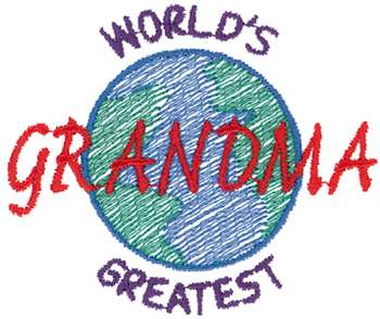 Worlds Greatest Grandma Machine Embroidery Design