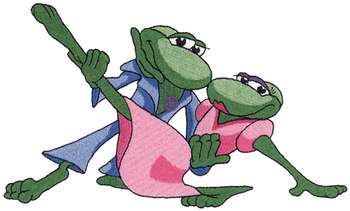 Dancing Frogs Machine Embroidery Design