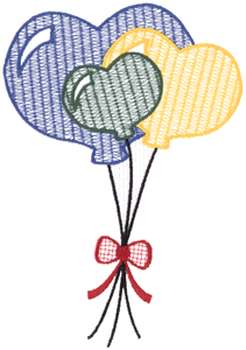 Heart Balloons Machine Embroidery Design