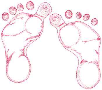 Baby Footprints Machine Embroidery Design