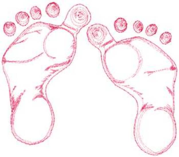 Picture of Baby Footprints Machine Embroidery Design