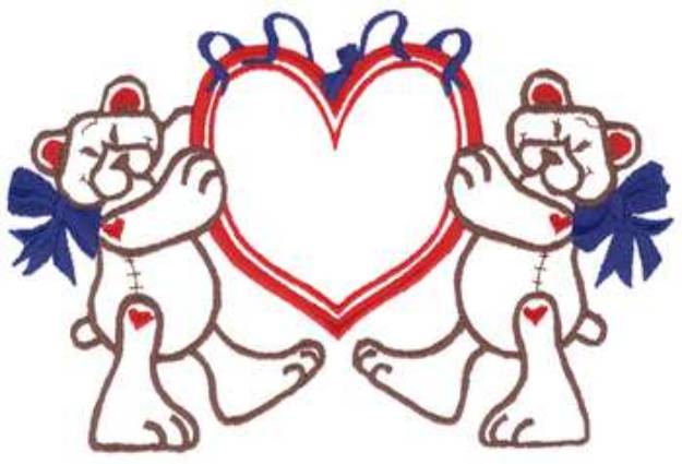 Picture of Bears And Heart Machine Embroidery Design
